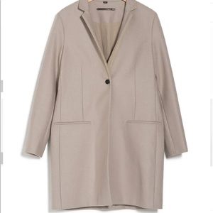 Leni Suede Trim Wool Blend Coat